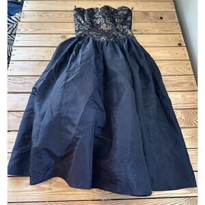 Vintage Gunne Sax Jessica Mcclintock Strapless Party Dress Size 7 Women’s Black